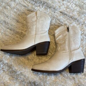 Amazon Cream Ankle Booties